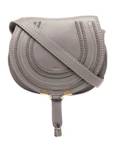 Pre-owned Chloé Leather Marcie Crossbody Small In Grey