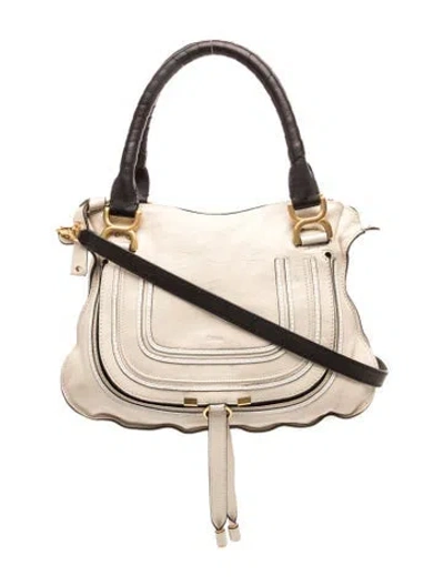 Pre-owned Chloé Leather Marcie Crossbody Small In Neutral