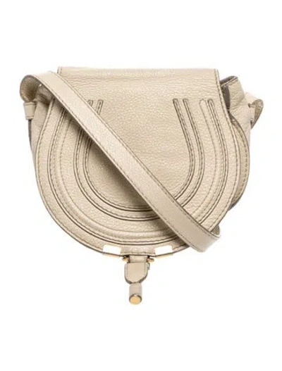 Pre-owned Chloé Leather Marcie Crossbody Small In Neutral