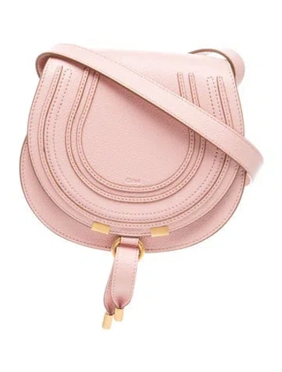 Pre-owned Chloé Leather Marcie Crossbody Small In Pink