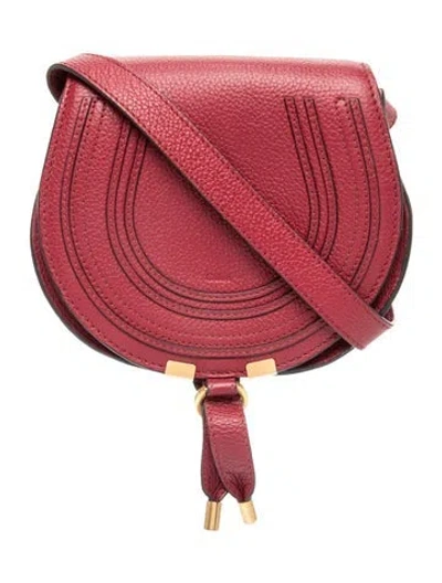 Pre-owned Chloé Leather Marcie Crossbody Small In Red