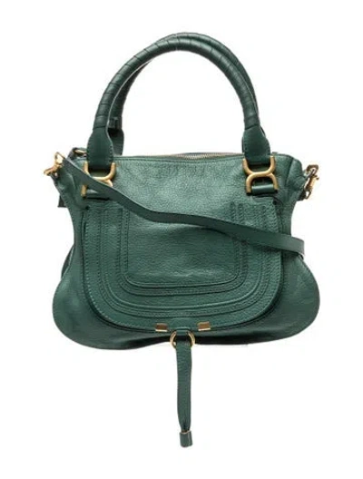 Pre-owned Chloé Leather Marcie In Green