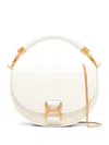 Chloé Marcie Flap Suede Chain Bag In White