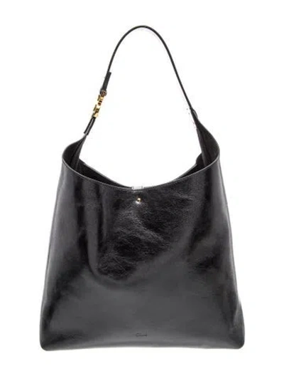 Pre-owned Chloé Leather Marcie Hobo In Black