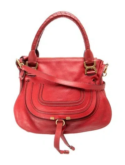 Pre-owned Chloé Leather Marcie Hobo In Red