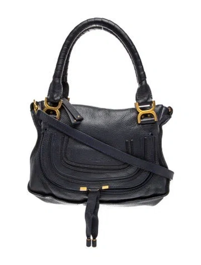 Pre-owned Chloé Leather Marcie Hobo Small In Blue