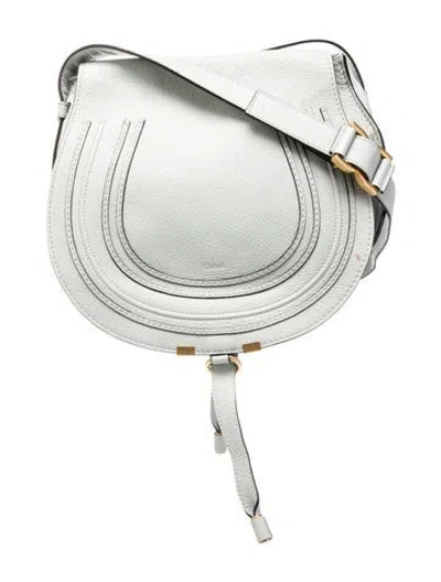 Pre-owned Chloé Leather Marcie Leather Saddle Bag Small In Blue