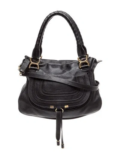 Pre-owned Chloé Leather Marcie Leather Tote-bag Small In Black
