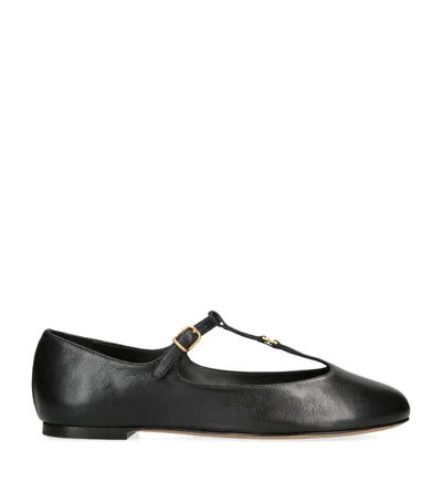 Chloé Chloe Leather Marcie Ballerina Flats In Black