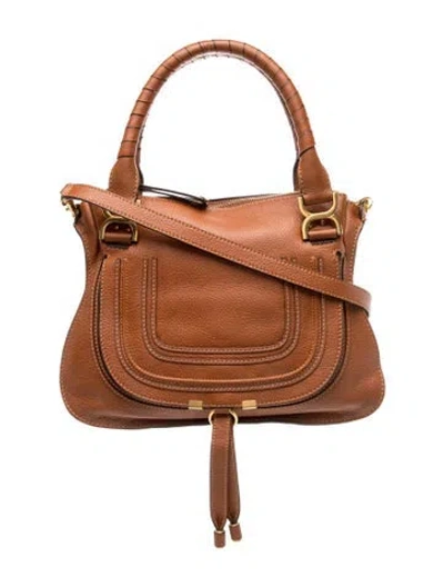 Pre-owned Chloé Leather Marcie Medium In Brown