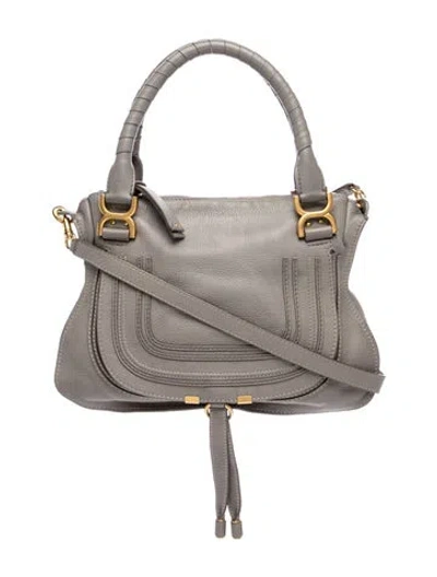 Pre-owned Chloé Leather Marcie Medium In Gray