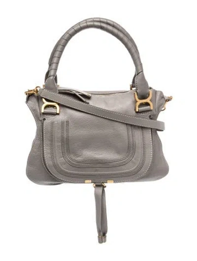 Pre-owned Chloé Leather Marcie Medium In Grey