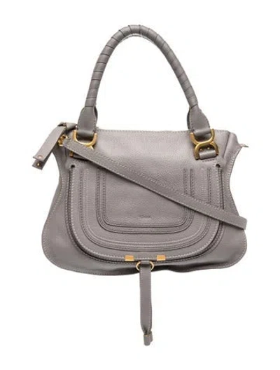 Pre-owned Chloé Leather Marcie Medium In Grey