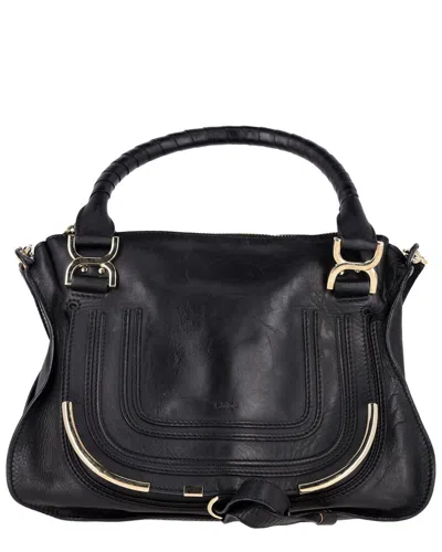Chloé Leather Marcie Medium Handbag (authentic Pre-loved) In Black