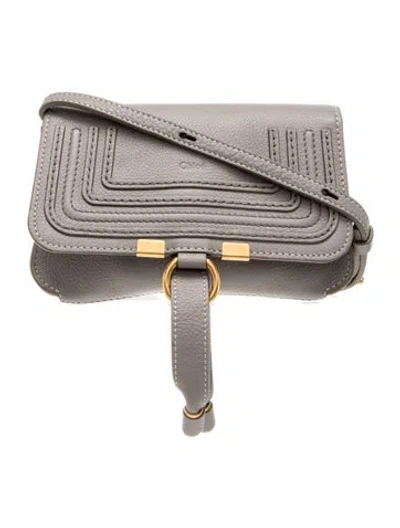Pre-owned Chloé Leather Marcie Mini In Gray