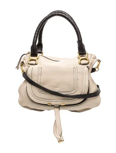 Pre-owned Chloé Leather Marcie In Neutral