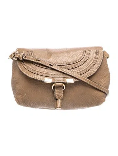 Pre-owned Chloé Leather Marcie Pochette Small In Brown