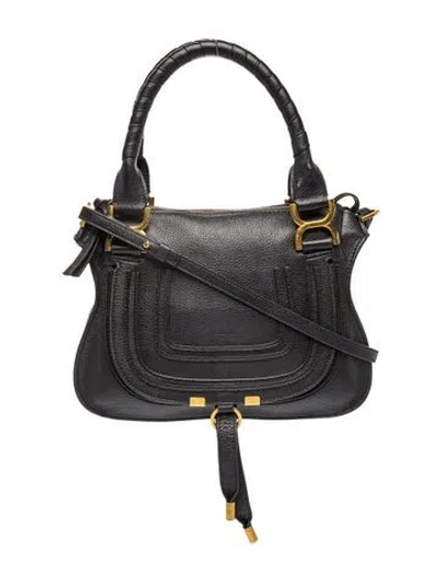 Pre-owned Chloé Leather Marcie Shoulder Bag In Blue
