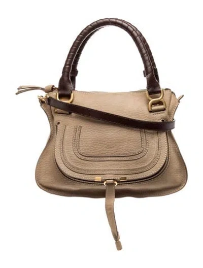Pre-owned Chloé Leather Marcie Shoulder Bag In Brown