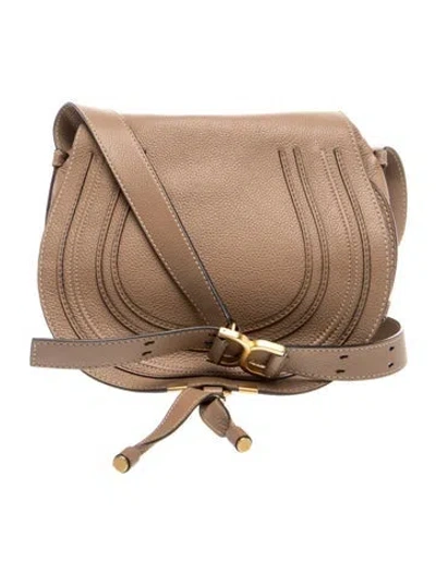 Pre-owned Chloé Leather Marcie Shoulder Bag In Brown