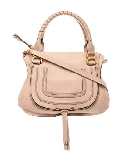 Pre-owned Chloé Leather Marcie Shoulder Bag In Pink