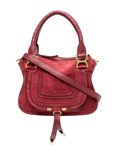 Pre-owned Chloé Leather Marcie Shoulder Bag In Red