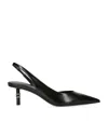 Chloé Marcie 50 Slingback Pumps With Pointed Toe And Signature Hardware In Black