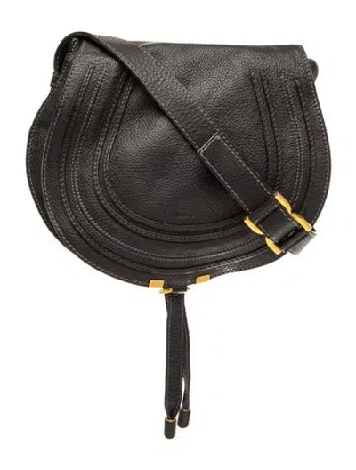 Pre-owned Chloé Leather Marcie Small In Black