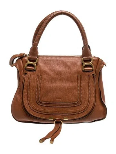 Pre-owned Chloé Leather Marcie Small In Brown