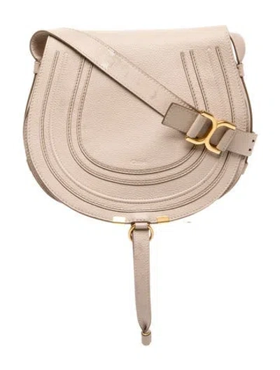 Pre-owned Chloé Leather Marcie Small In Gray