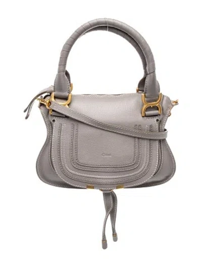 Pre-owned Chloé Leather Marcie Small In Gray