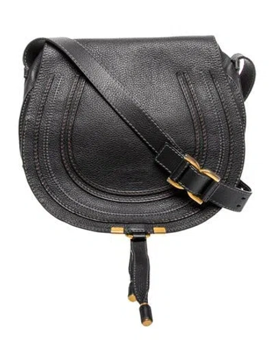 Pre-owned Chloé Leather Marcie Vintage In Black