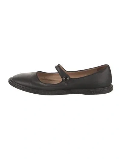 Pre-owned Chloé Leather Mary Jane Flats In Black