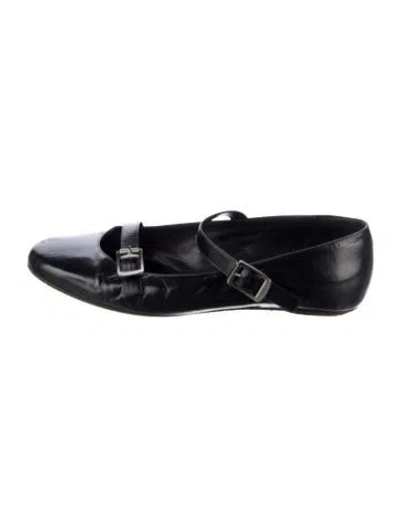 Pre-owned Chloé Leather Mary Jane Flats In Black