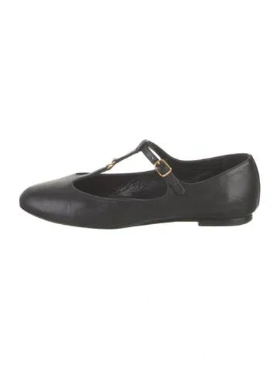 Pre-owned Chloé Leather Mary Jane Flats In Black