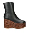 Chloé Graphic Print Ankle Boots With Platform Sole In Black