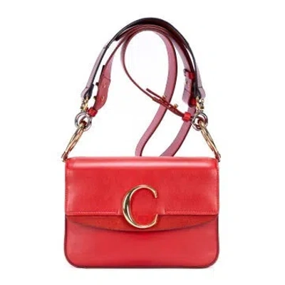 Pre-owned Chloé Leather Medium C Bag In Red