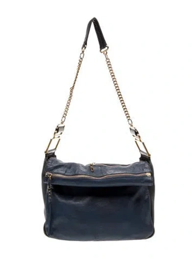 Pre-owned Chloé Leather Messenger Bag In Blue