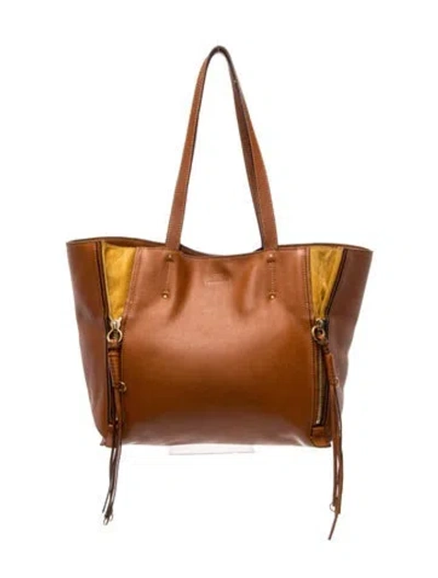 Pre-owned Chloé Leather Milo Tote Bag Medium In Brown