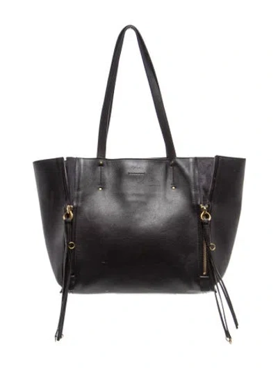 Pre-owned Chloé Leather Milo Tote Medium In Black