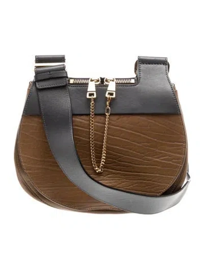 Pre-owned Chloé Leather Minaudière In Brown
