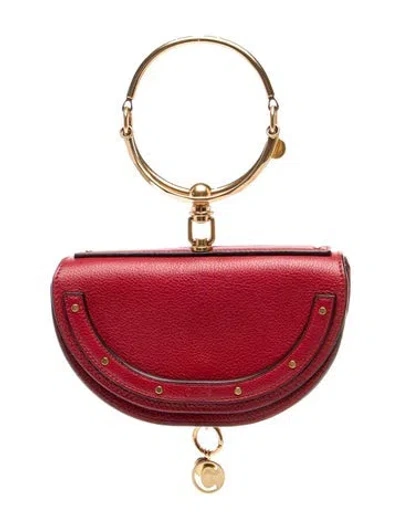Pre-owned Chloé Leather Minaudière In Red