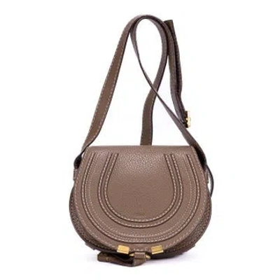 Pre-owned Chloé Leather Mini Drew In Brown