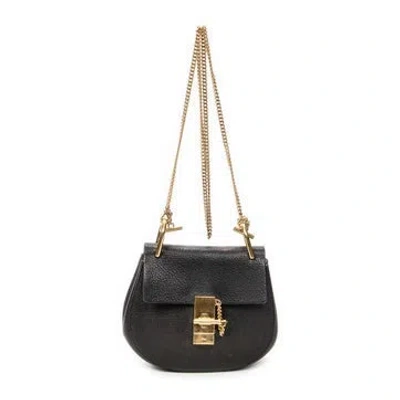 Pre-owned Chloé Leather Mini Drew Null In Black
