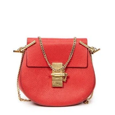 Pre-owned Chloé Leather Mini Drew In Red