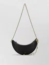 Chloé Leather Mini Halfmoon Shoulder Bag Charms In Black