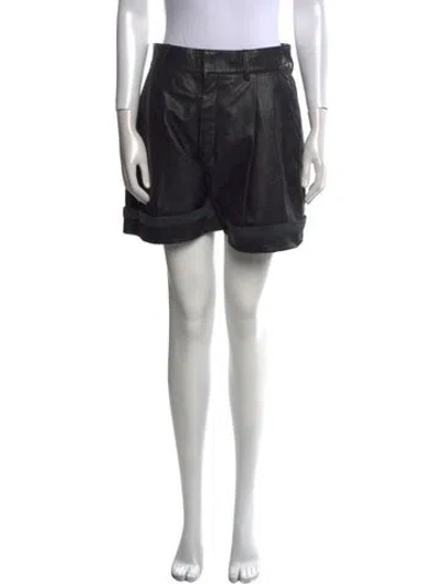 Pre-owned Chloé Leather Mini Shorts In Black