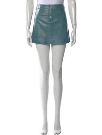 Pre-owned Chloé Leather Mini Skirt In Blue