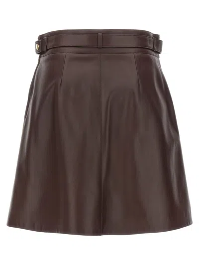 Chloé Leather Mini Skirt In Brown