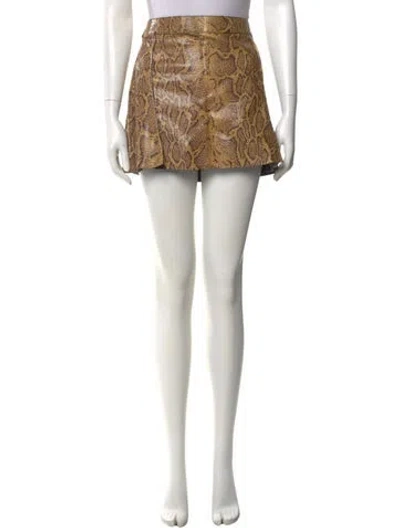 Pre-owned Chloé Leather Mini Skirt In Neutral